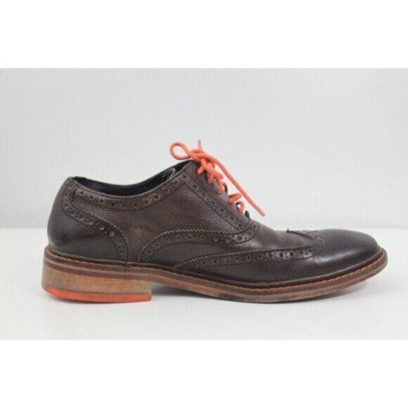 Cole Haan Men Shoes Colton Brogue Wingtip Dress Oxford C11757 Leather Brown Sz 8 main image 11